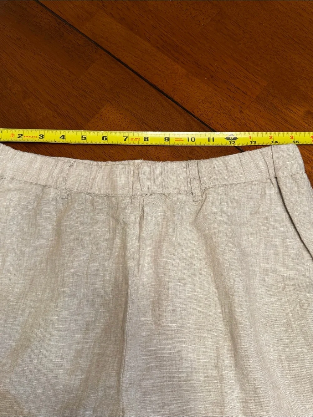 Quince 100% European Linen Cropped Pants Flax Medium Lagenlook Coastal Casual
