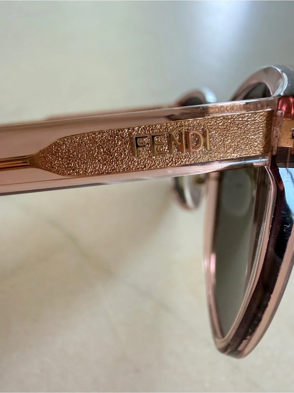 Fendi Fine Geometric Sunglasses Pink Smoke Italy 53mm Authentic
