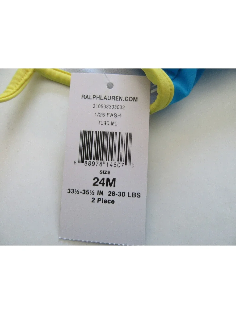Polo Ralph Lauren Infant Girls 2 Pc. Swimsuit Bathing Suit Turquoise Multi  24M