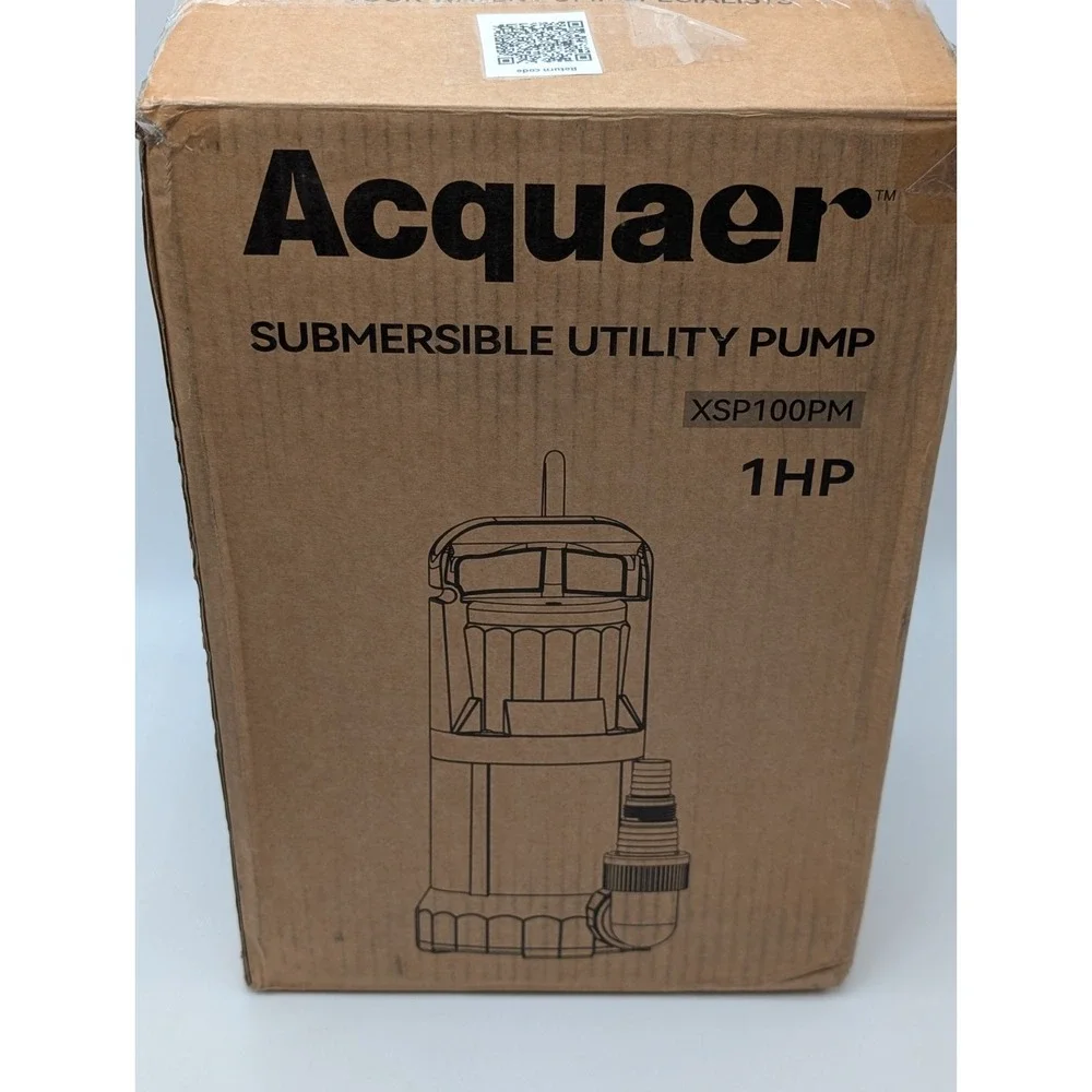 Acquaer 1HP Sump Pump 4345GPH Submersible Water Pump, Manual Utility Pump, Wa...
