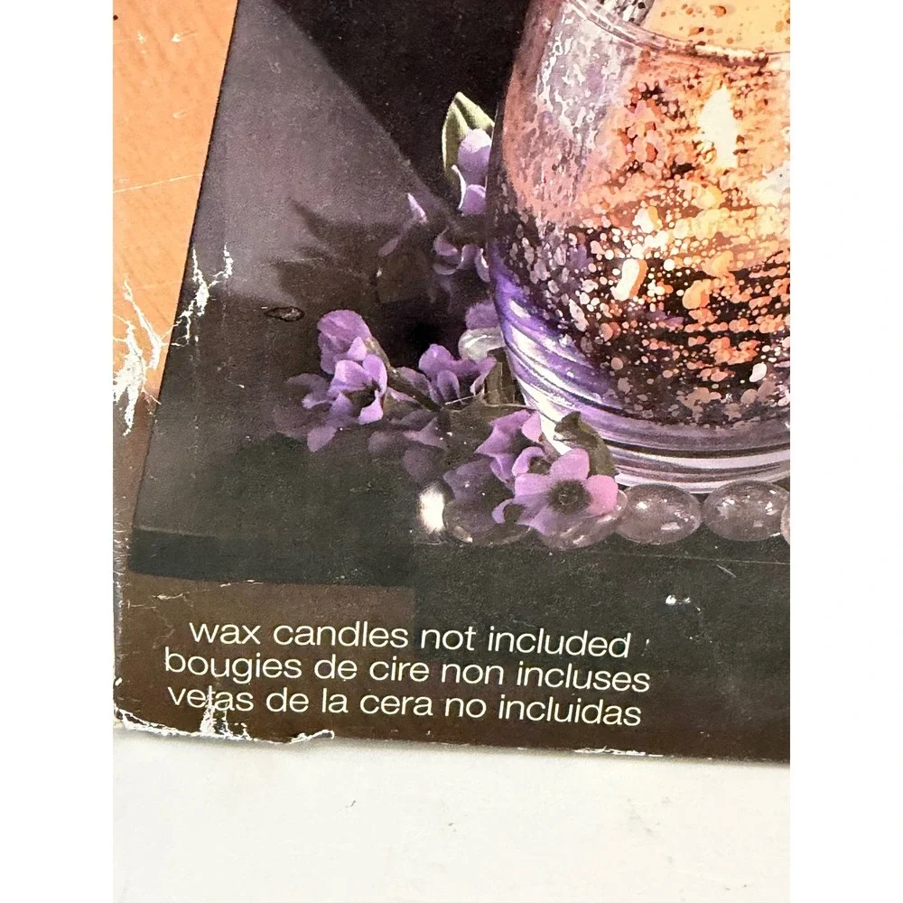 Elements Lavender Diffuser Garden Set Mercury Glass Votives Wooden Tray New