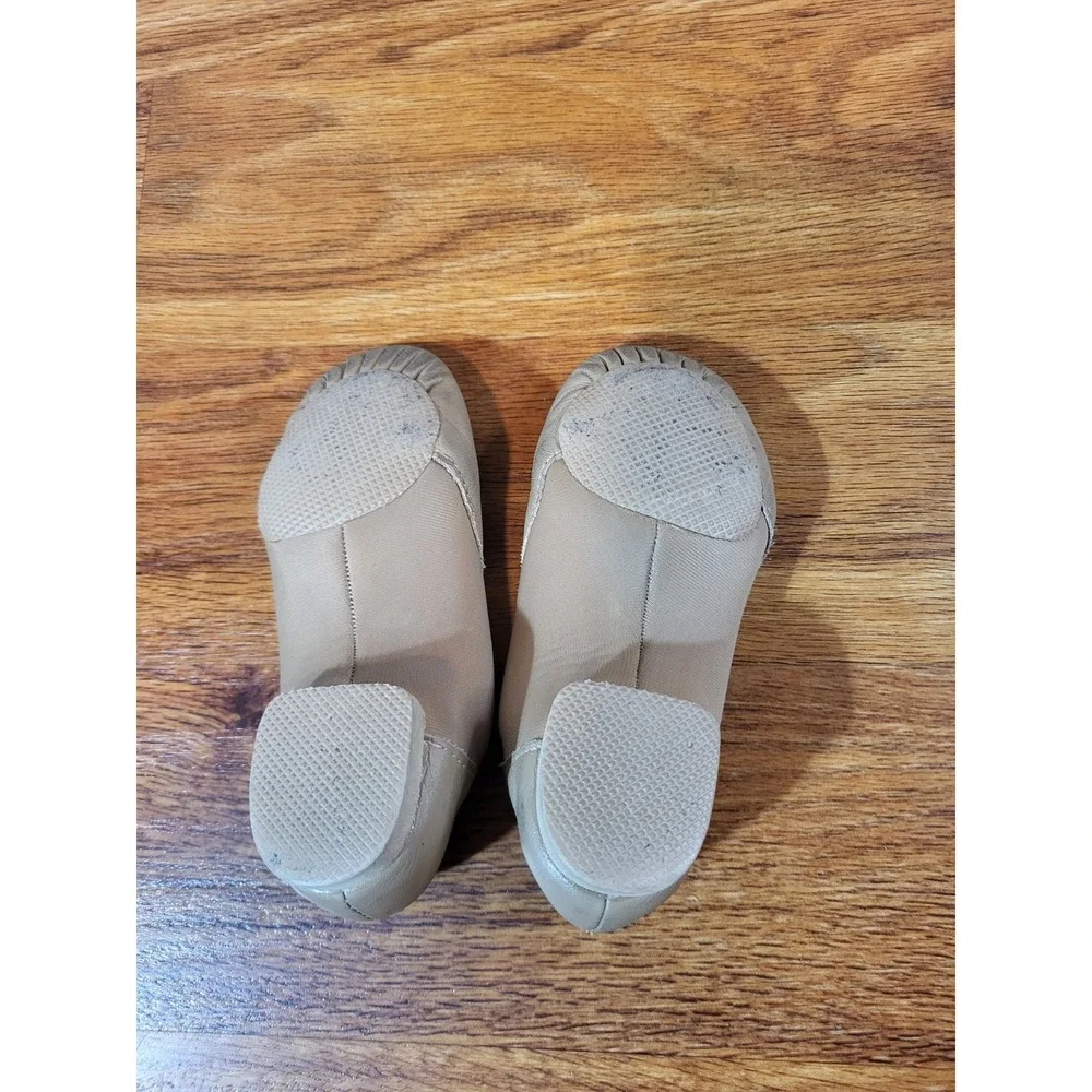 So Danca‎ Beige Leather Jazz Dance Shoes Split Sole, Size 9.5 Kids