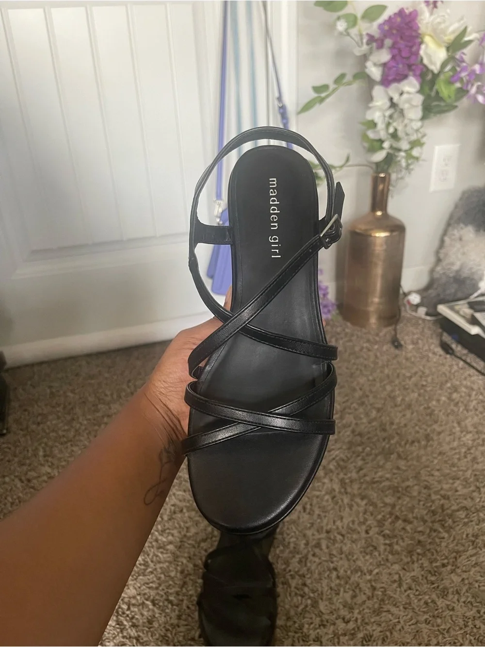 Madden Girl Black Platform Strappy Sandals