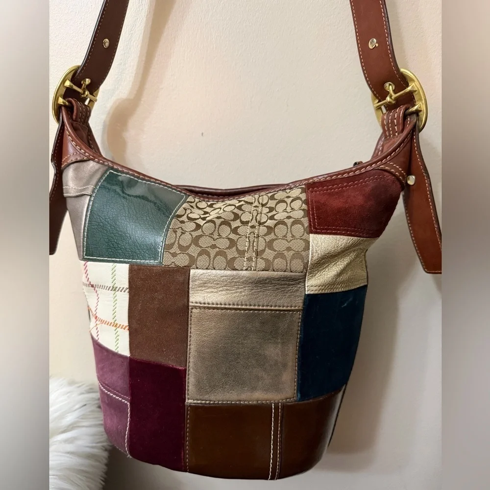 Vintage Coach Bleecker Holiday Patchwork Duffle bag#11356