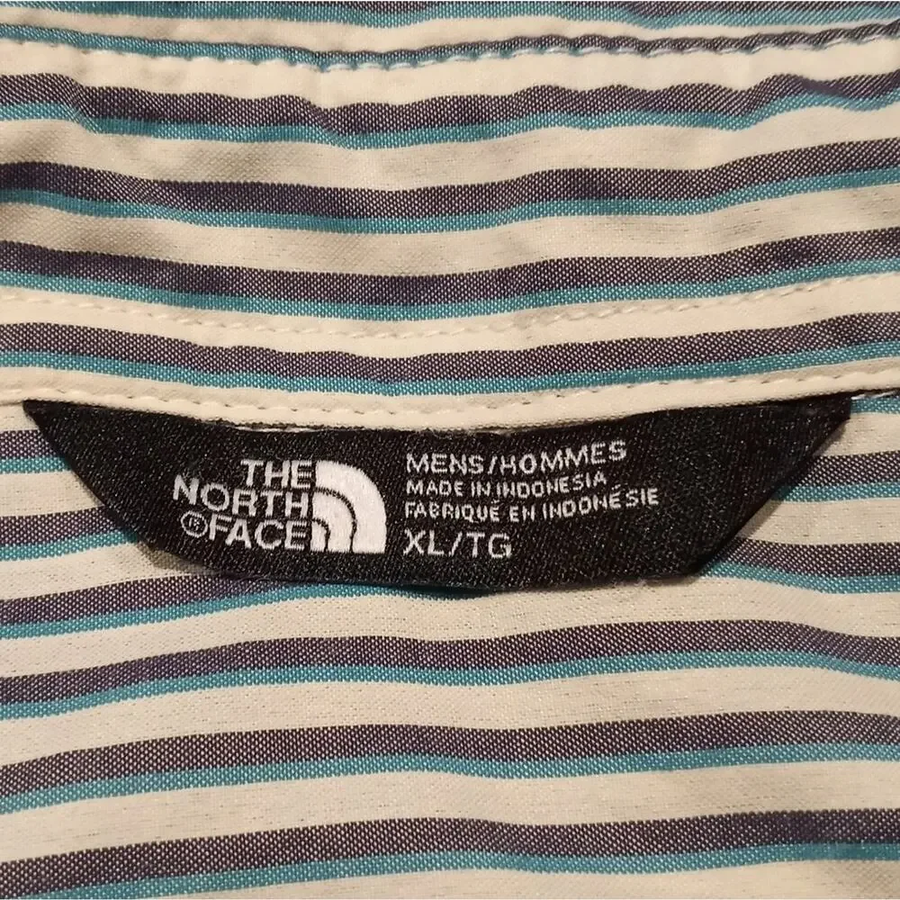 The North Face Outdoor Camp Snap Men's Striped Short Sleeved Shirt Size XL