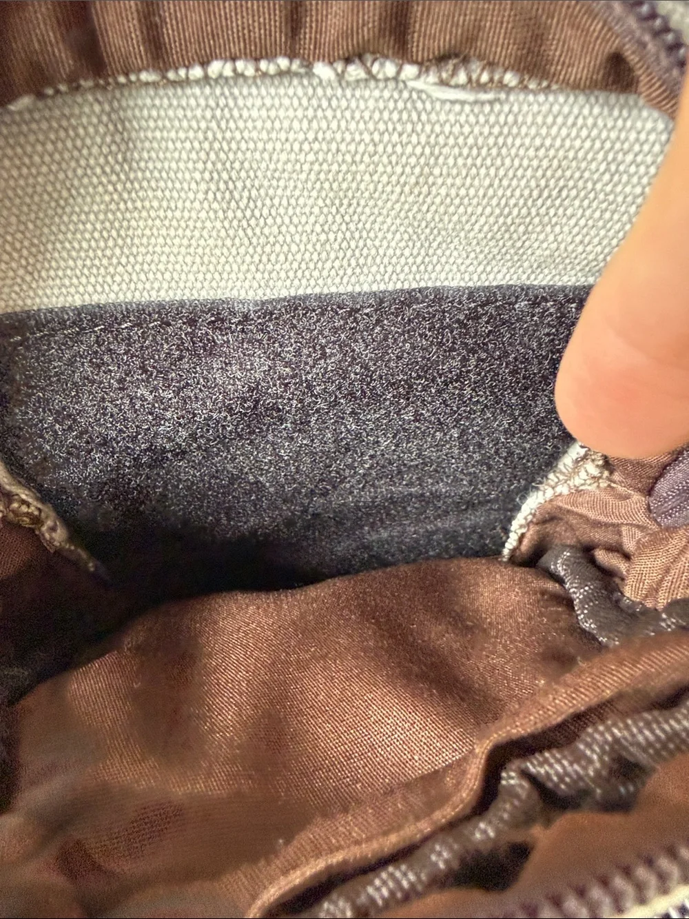 Casual Patchwork Crossbody Sling Bag - Brown & Cream
