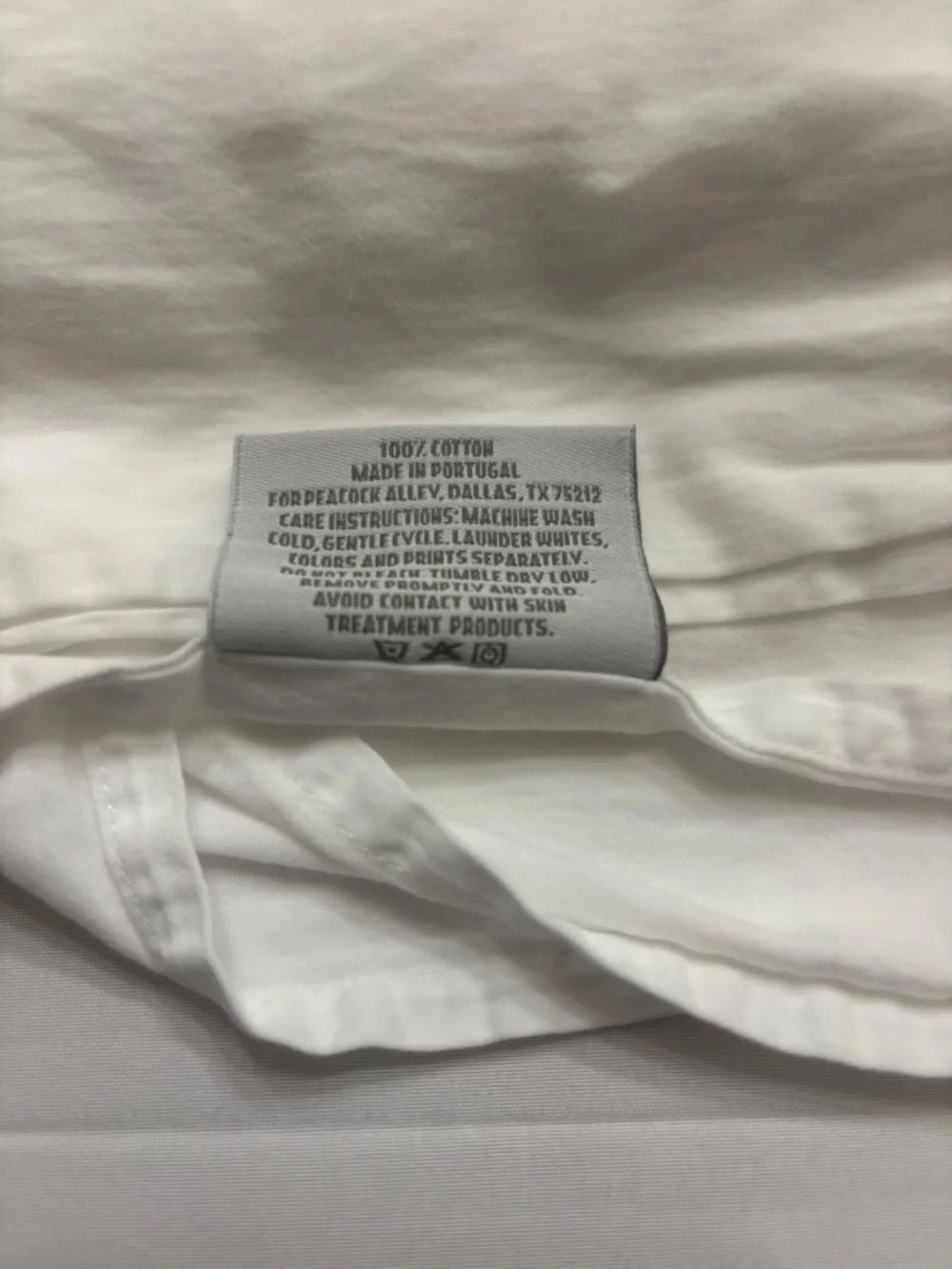 Peacock Alley King Flat Sheet and 1 King Pillowcase White 100% Cotton Breathable