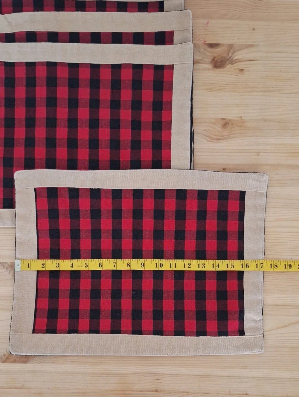Red and Black Buffalo Check Pattern Placemats❤️🖤-Set of 4