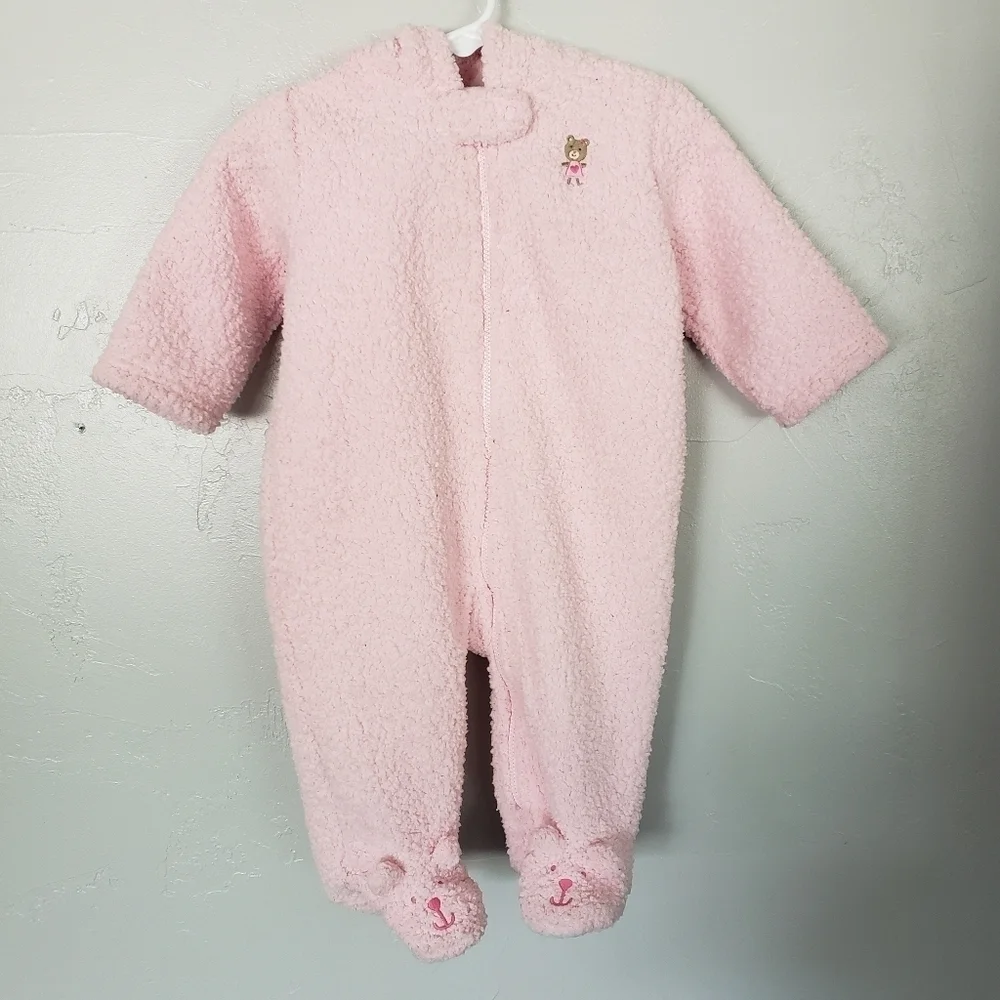 Carter's Pink Bunny Fleece Outfit Winter Hooded 9