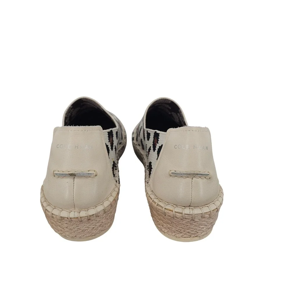 Cole Haan Cloudfeel Leopard Knit Espadrille Flats W20614 Womens 11 B Tan Brown