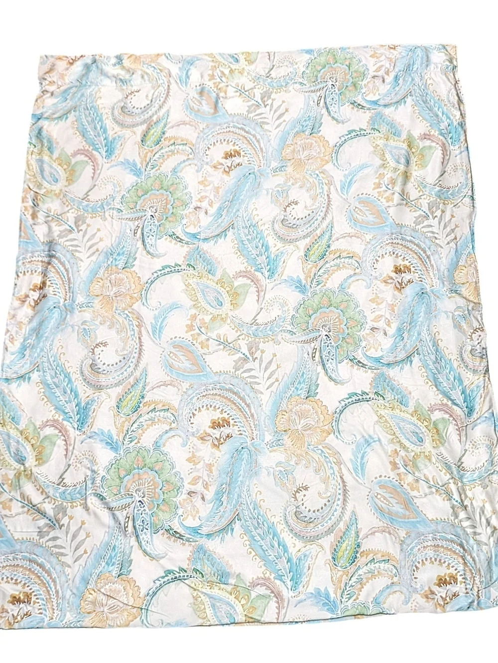 Soft Surroundings 4Pc Queen Bamboo Sheet Set Aqua Paisley Cooling Luxury Bedding