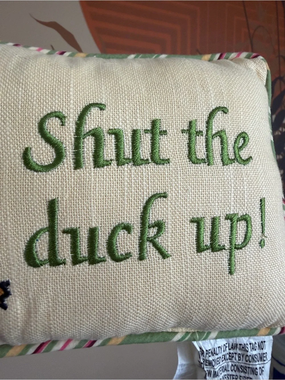 C&F Home Shut The Duck Up Mini Accent Throw Pillow 6x9