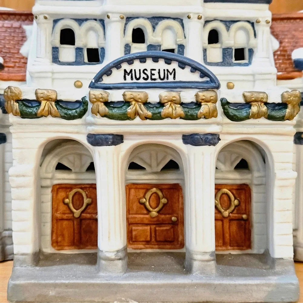 Mervyn's Village Square Museum Lighted New Cord Ltd Ed 1994 Christmas Box/Styro