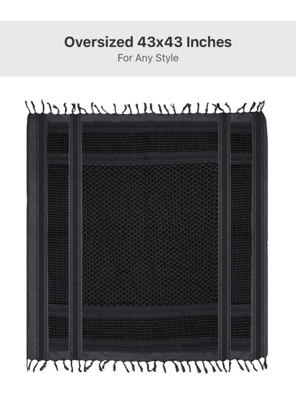 Tactical Desert Shemagh Scarf - Military Keffiyeh Head & Neck Wrap with Tassels