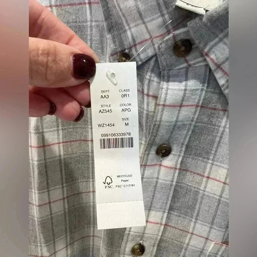 NWT J.Crew Men’s Slim Fit Twill Long Sleeve Button Down Shirt-Grey Plaid/SZ M