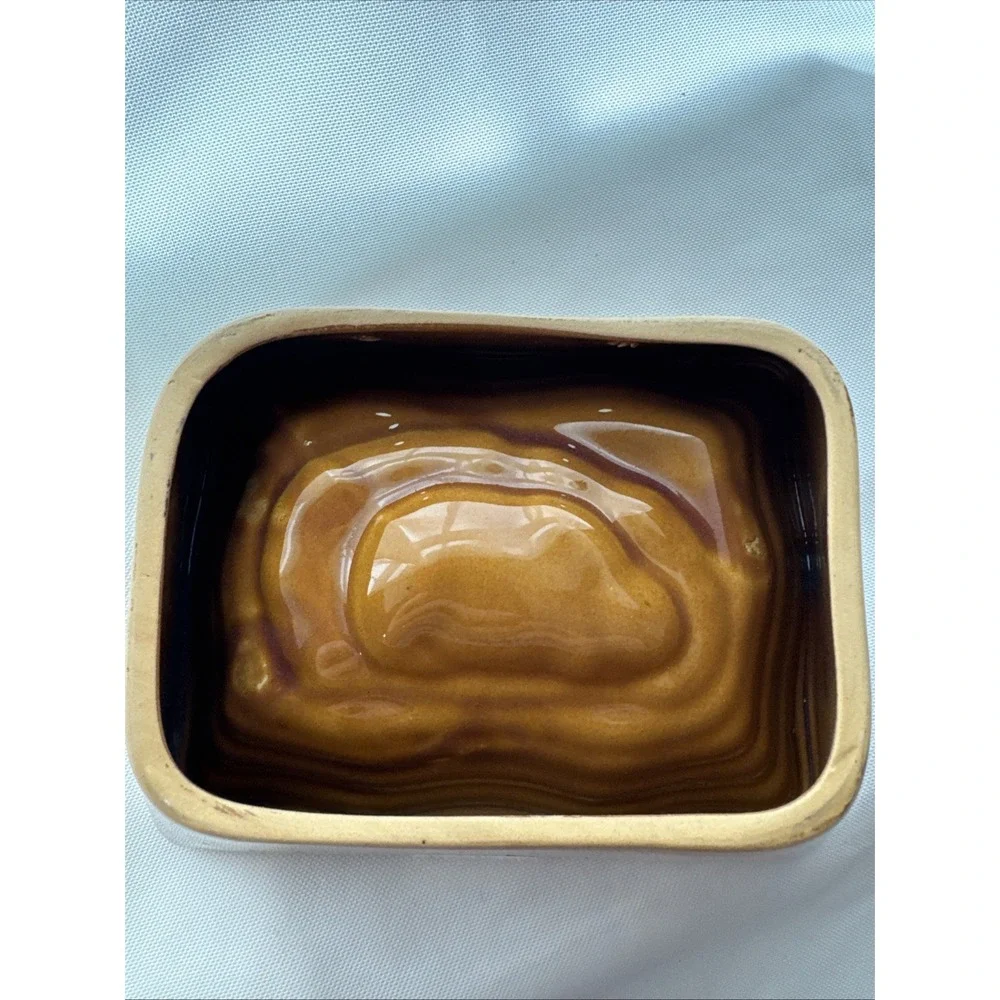 Over And Back Pottery Bunny Rabbit Mold Brown Yellow‎ Ware Bakeware Easter
