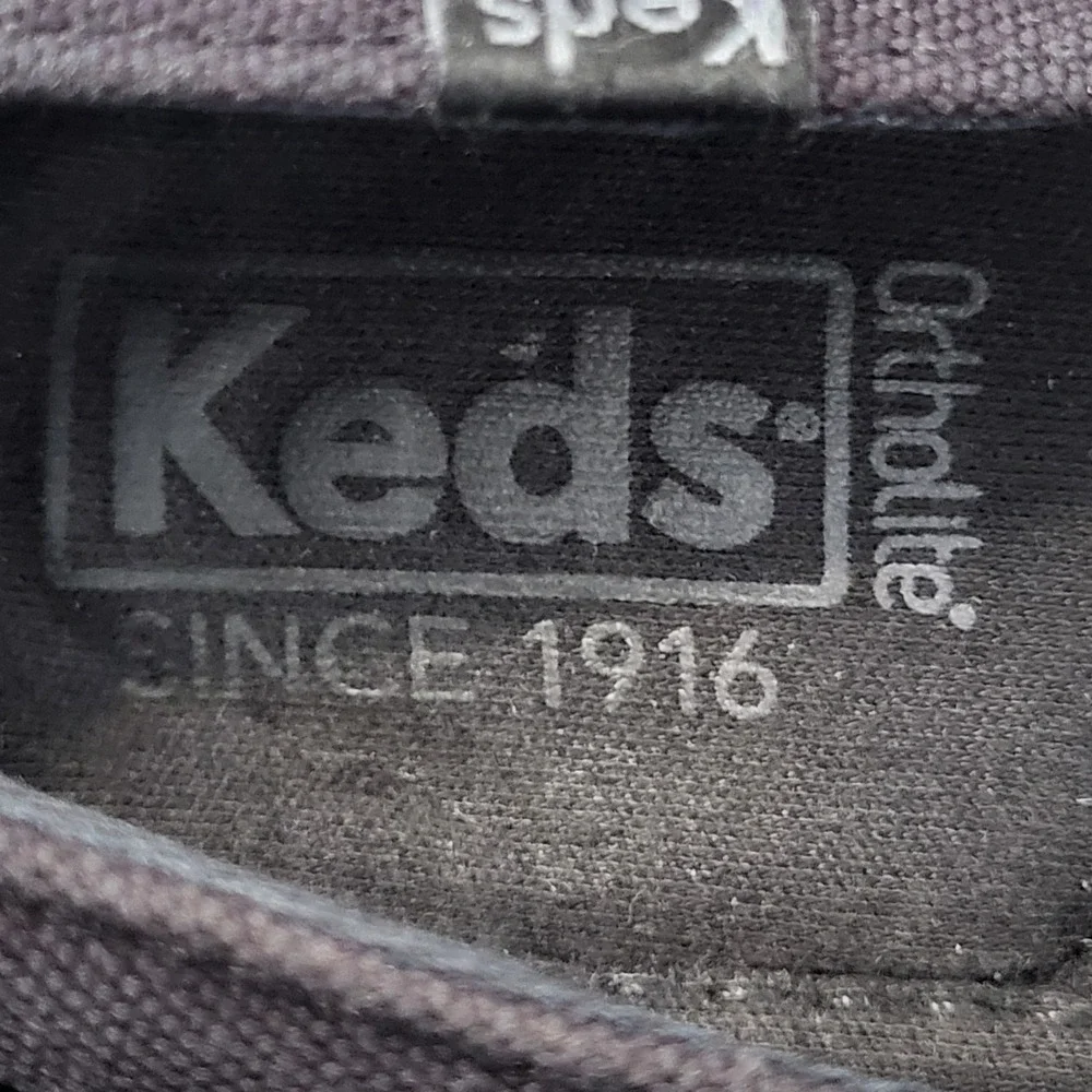 Keds Womens Black Canvas Slip On Ortholite Sneakers Flats Casual Comfort 8.5