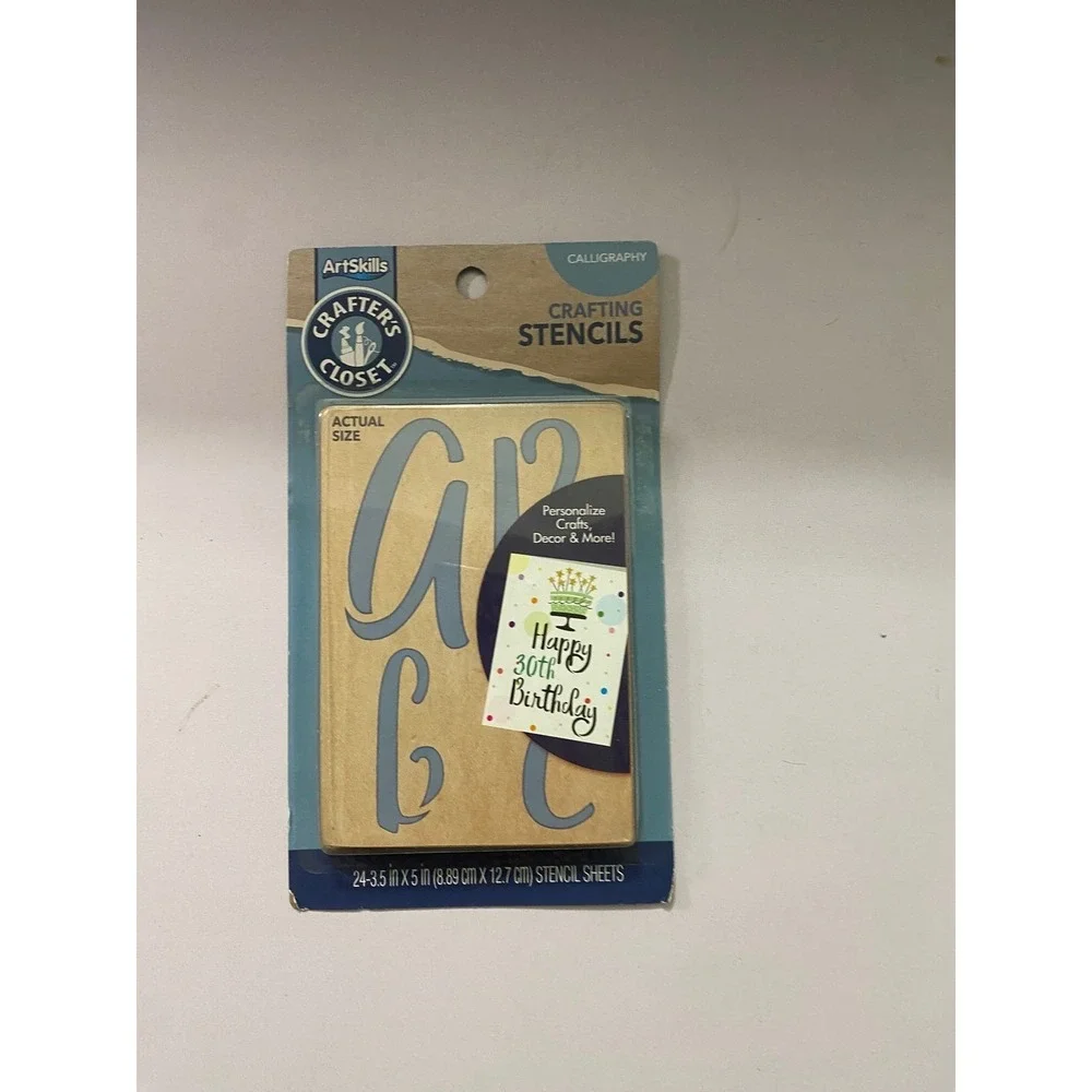 ArtSkills Calligraphy Craft Stencils Alphabet Numbers 24 Sheets PA-6497