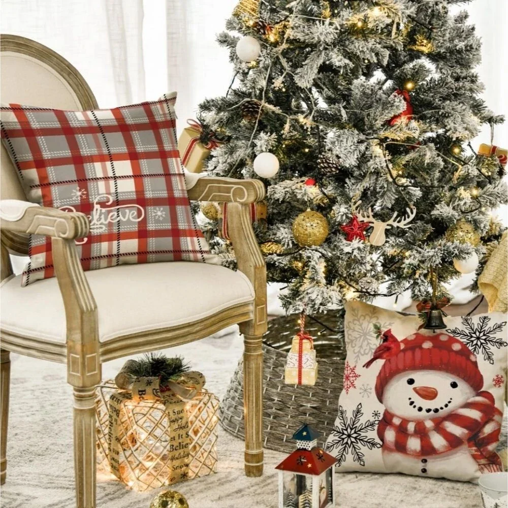 N/A plaid sofa farmhouse