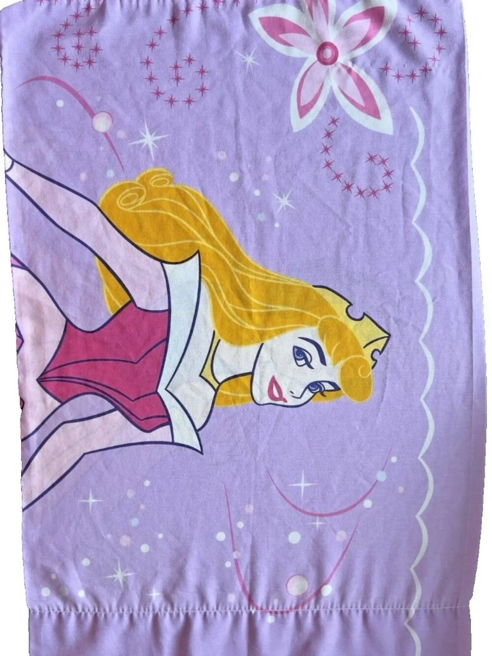 DISNEY HOME Pillow Case Std Princess Snow White Sleeping Beauty Purple Y2K USA