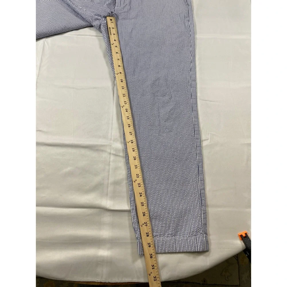 Brooks Brothers Clark Seersucker Pants‎ Mens 36x30 Blue White Striped Cotton