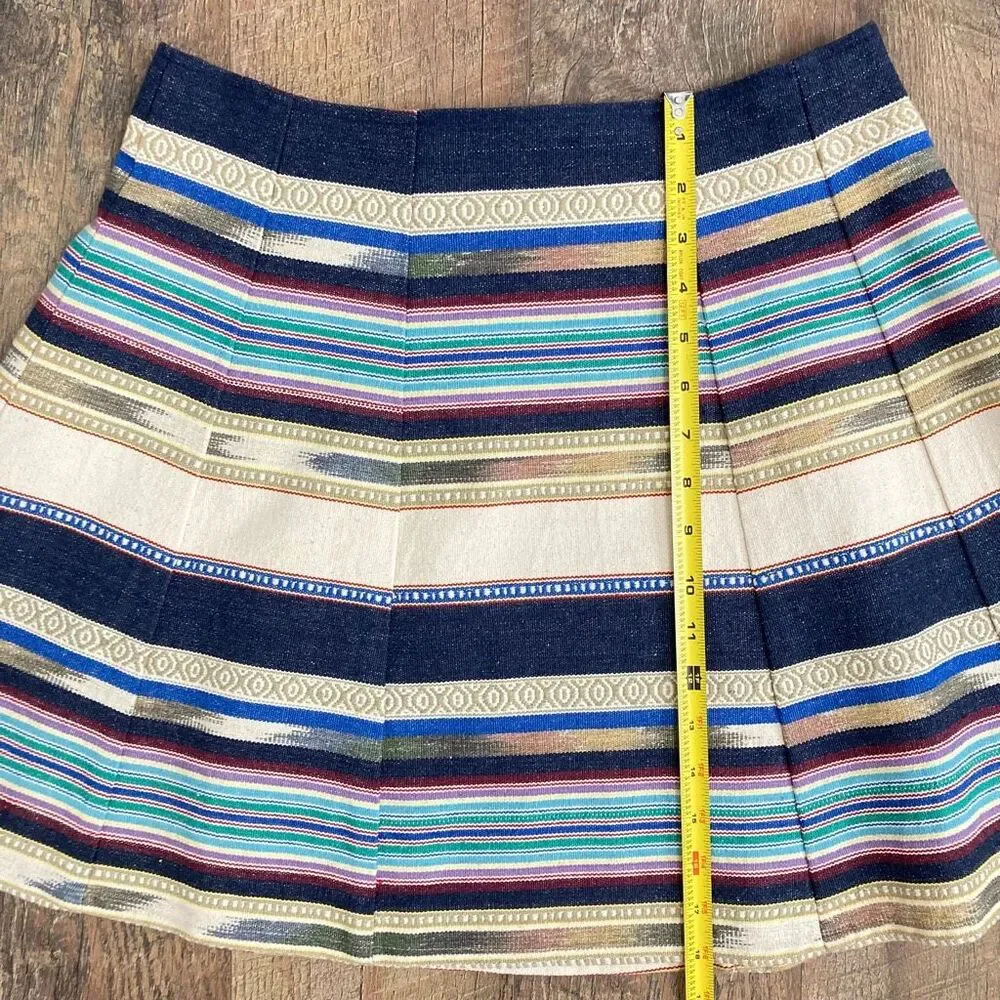 NWT Anthropologie Chloe Oliver Hayley‎ Skater Mini Skirt Multicolor Striped sz 6