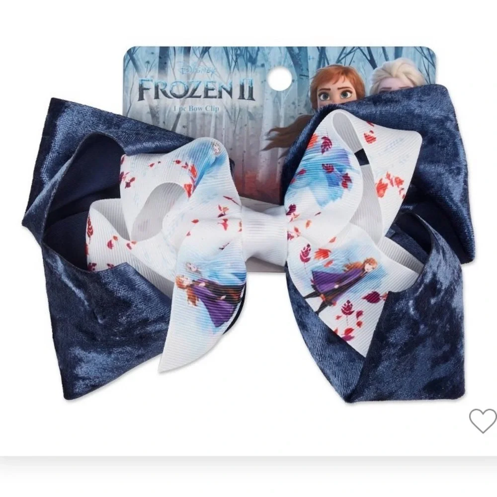 3 NWT disneys frozen 2 large hair bows embellished sparkly salon clip