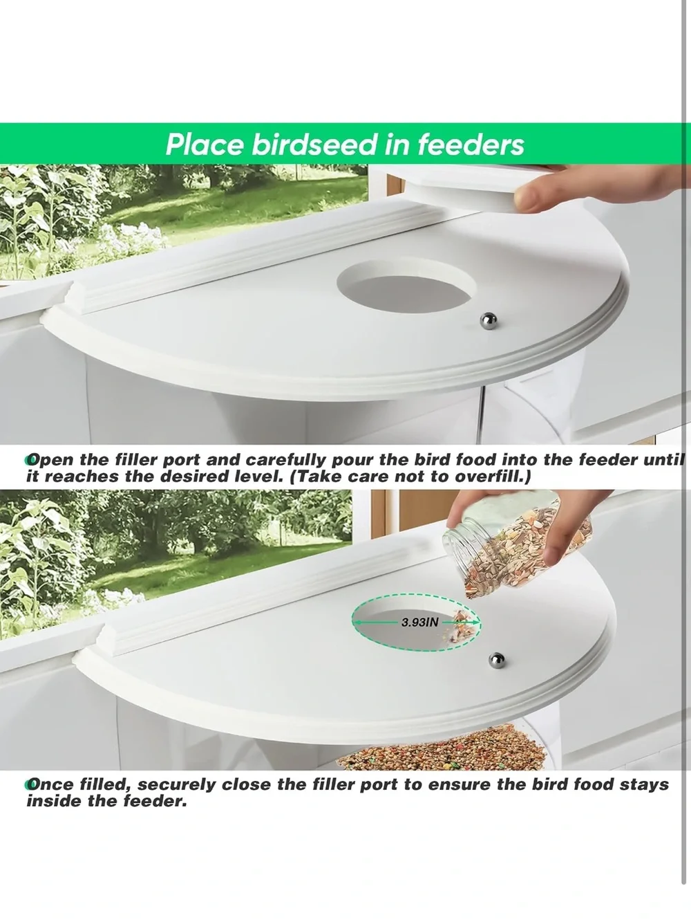 180° Indoor Window Bird Feeder Adjustable 27–38” Insert Bird Watching Feeder |
