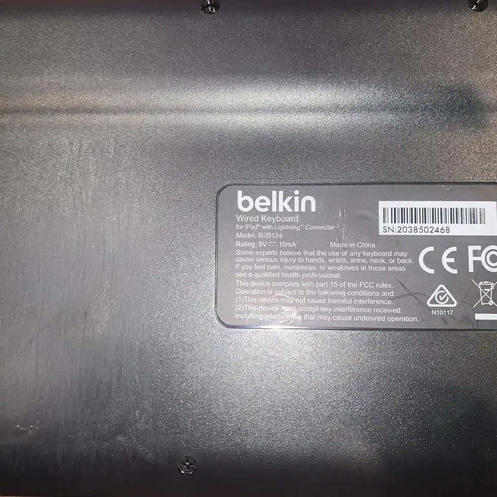 Belkin Secure‎ Wired Keyboard for iPad/iPhone with Lightning Connector (B2B124)