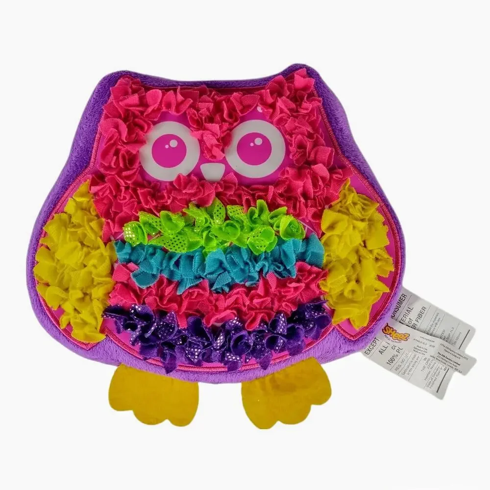 PLUSHEEZ Purple Pink Owl Shaped Plush‎ Pillow Ruffles 9