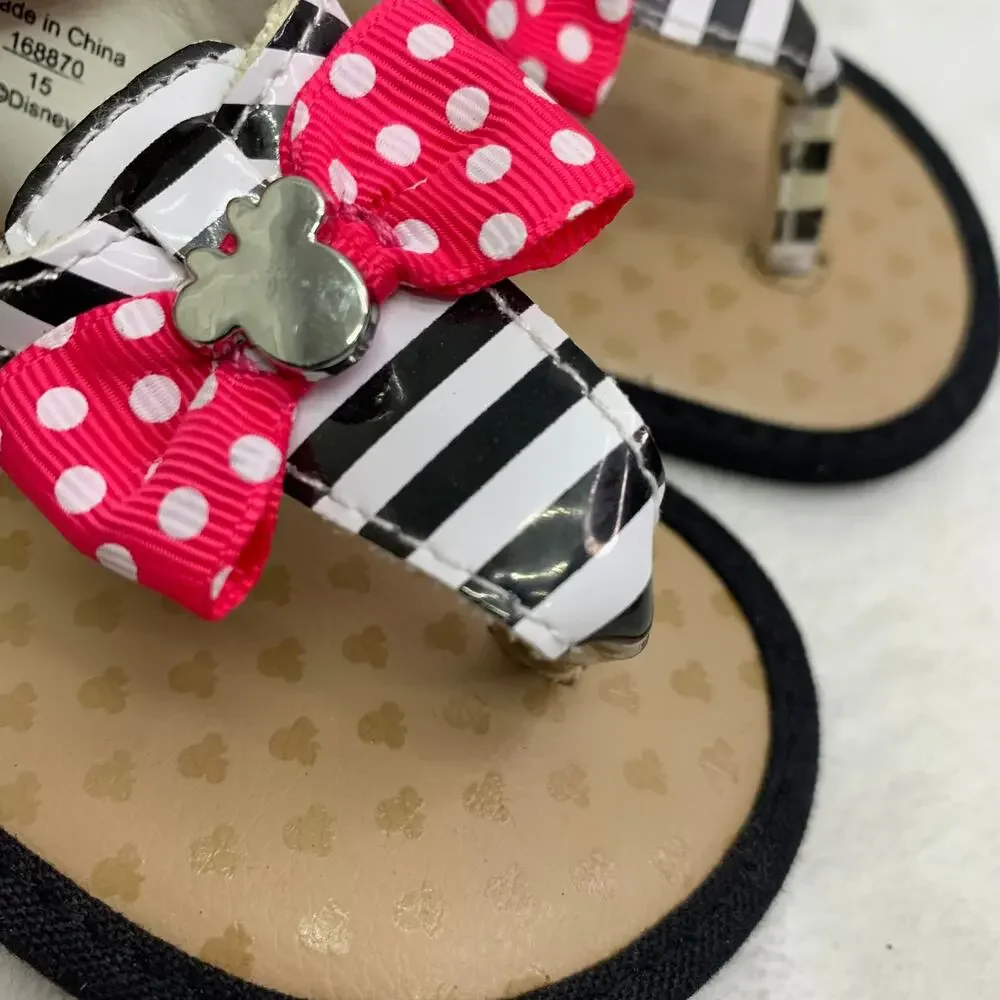 NWOT Disney Minnie Mouse Toddler Girls Sz 4 Sandals Walking Shoes Summer Sling