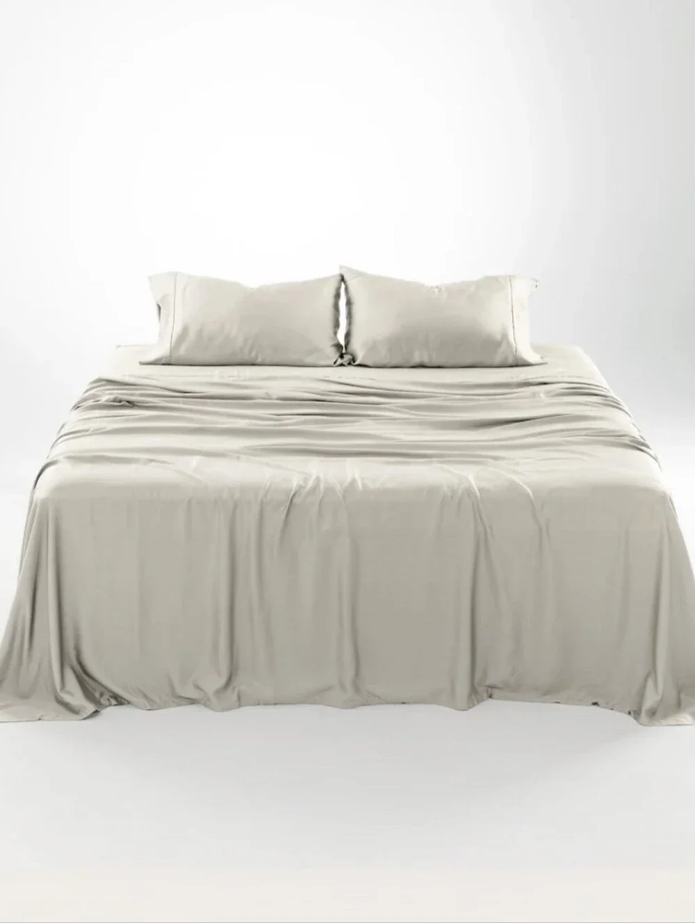 Olive Crate 100% Eucalyptus TENCEL Cooling - QUEEN Oatmeal Sheet Set 4pc