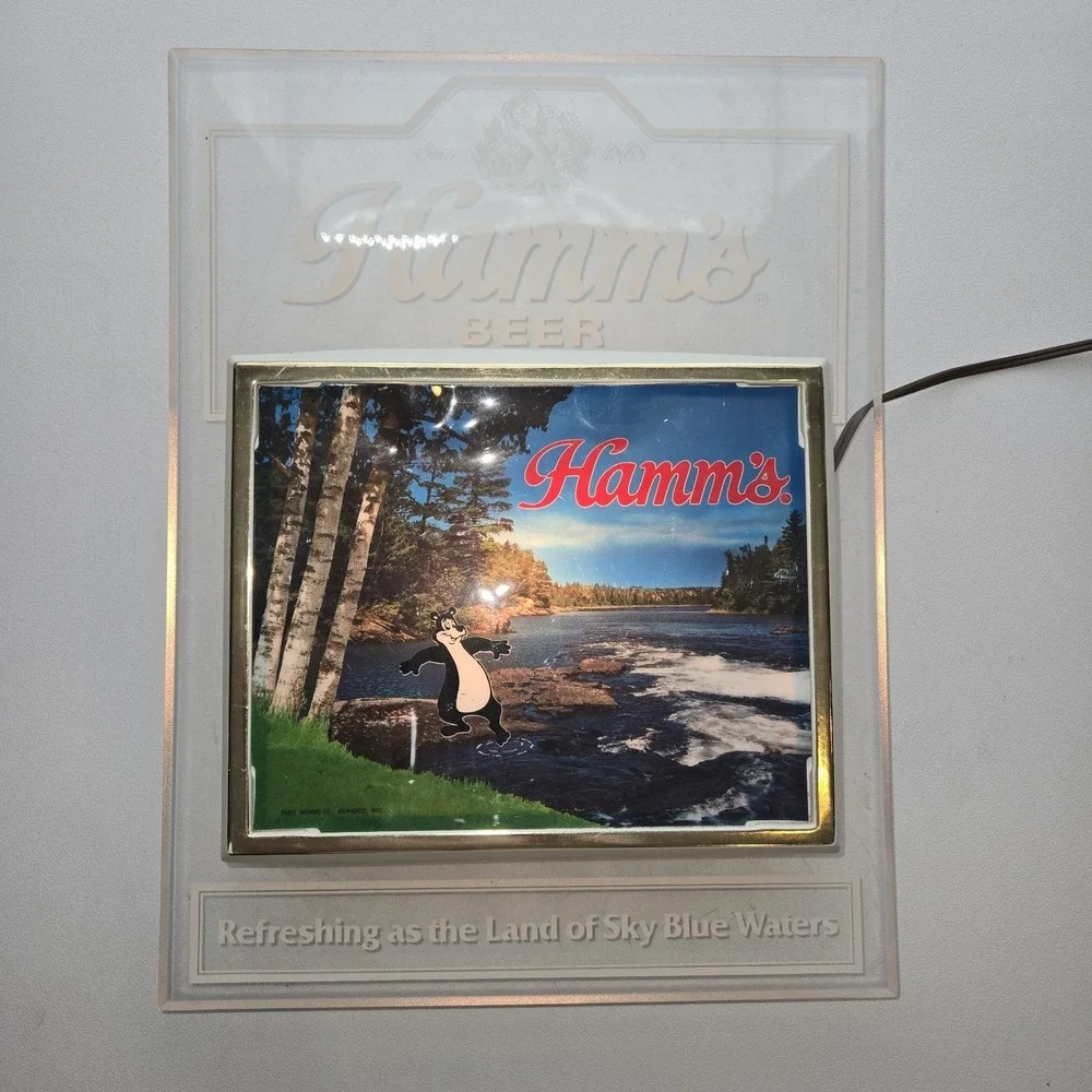 Vintage 1984 Hamm's Beer Lighted Bar Sign Pabst 16