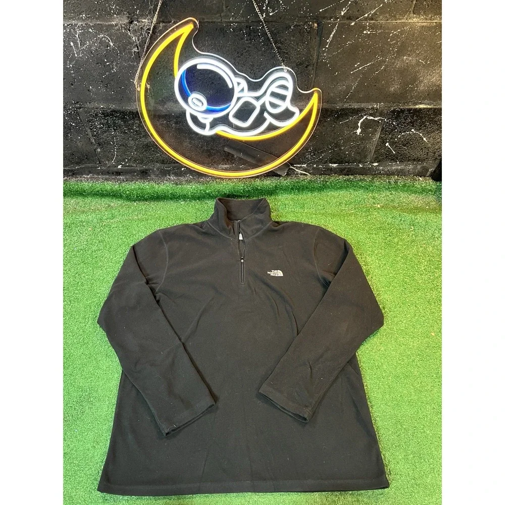 The North Face Mens Black Fleece 1/4 Zip Up Long Sleeve Size‎ Large TK100