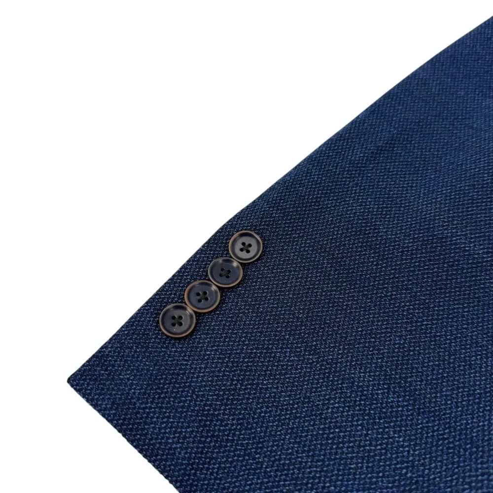NWT Hart Schaffner Marx 10 Pocket Textured Wool Sportcoat Blazer Blue 42L