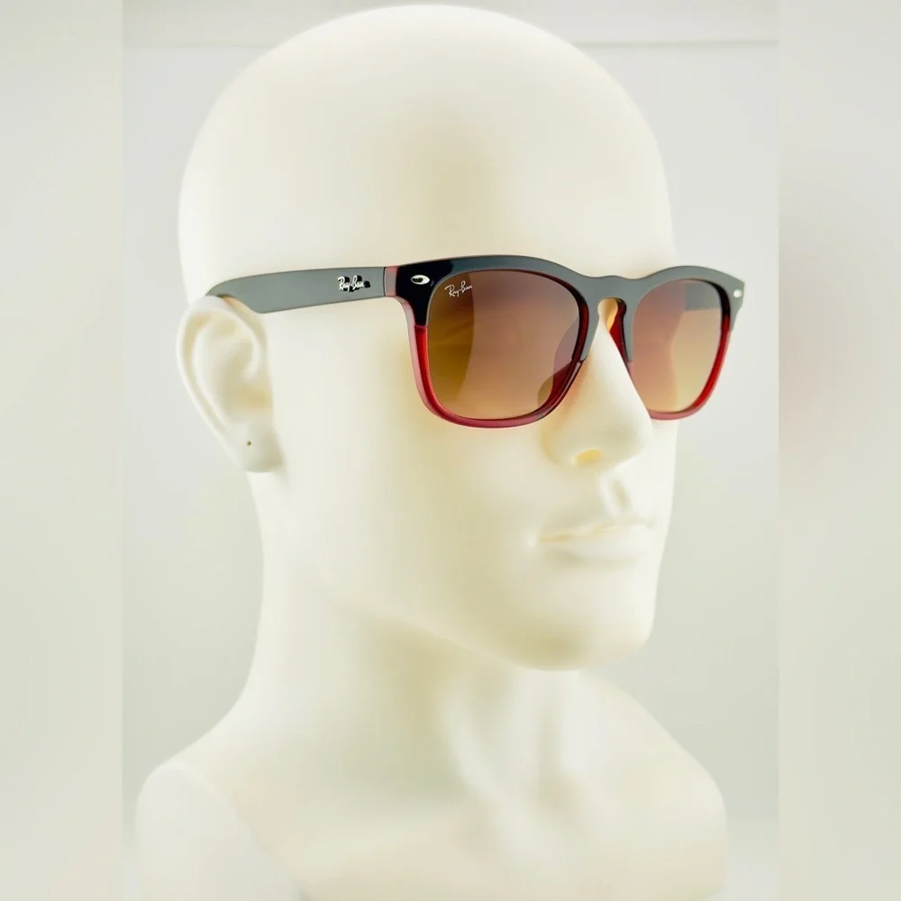 Ray-Ban Sunglasses Steve RB4487 Polished Black on Red Frame Gradient Lenses