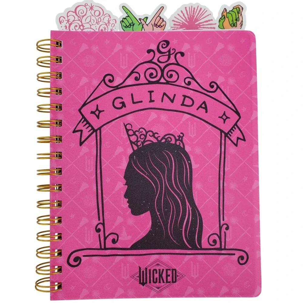 Wicked‎ Journal Spiral Bound Pink Glinda Bookmarks Sections 96 Pages 8