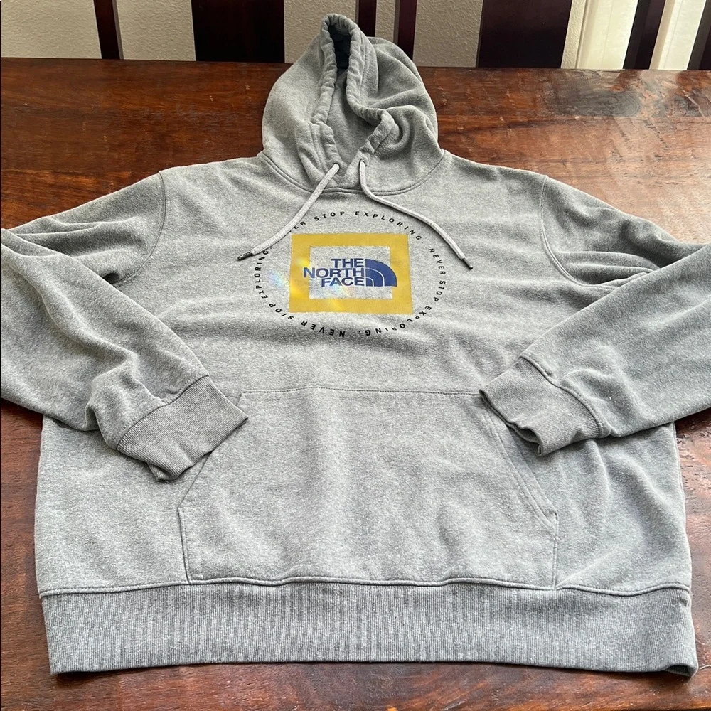 The North Face Front Graphic Never Stop Exploring Logo Hoodie Grey Men's XL