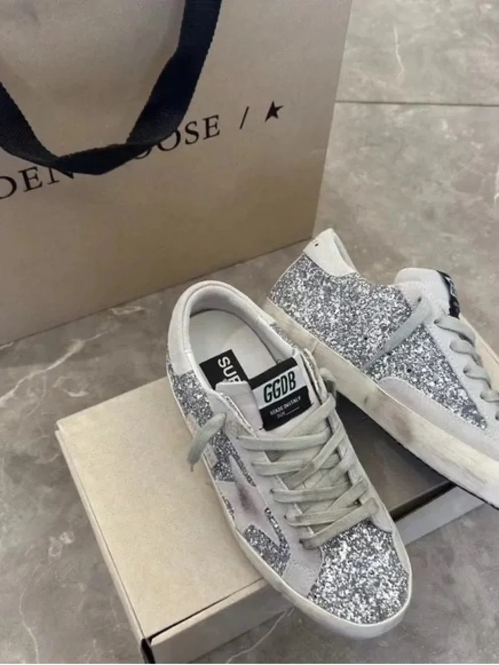 Golden Goose silver glitter