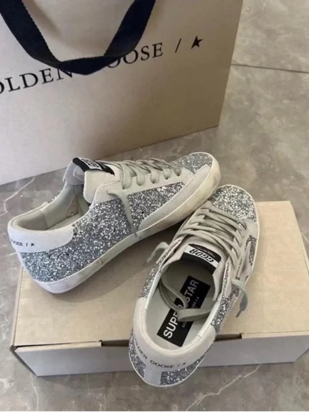 Golden Goose silver glitter