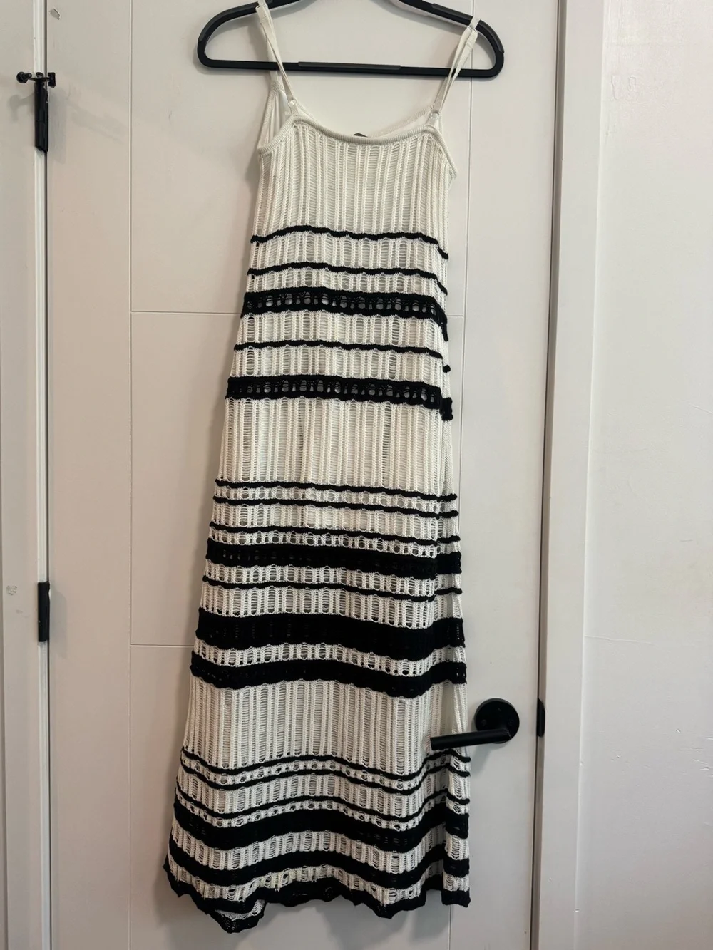 Abercrombie & Fitch Cream and Black Striped Knitted Dress