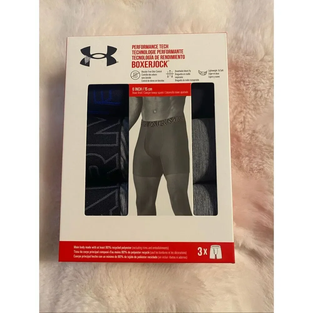 Under Armour Boxerjock Boxer Briefs Size M 3 Pack Underwear 6