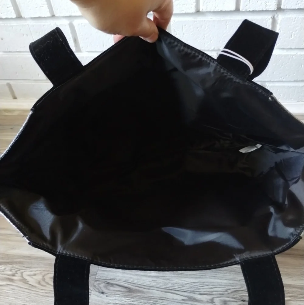 Jimmy Choo Parfums Black Velvet Silver Glitter Tote Bag