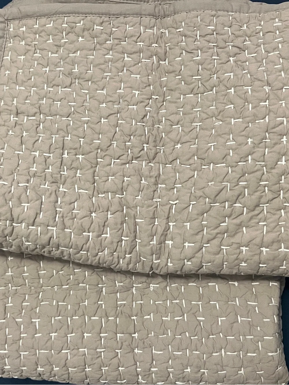 Quince Organic Cotton Hand Stitched Quilted Sham Set- New
