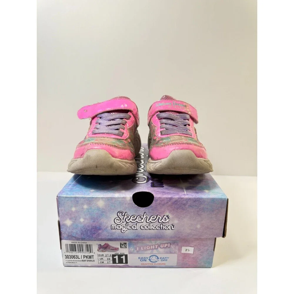 Skechers Kids Girls Unicorn Dreams Sneaker, Pink/Multi, 11 Little Kid