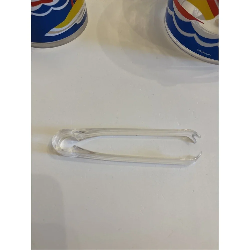 VTG 1990's Wellington‎ SailBoat & Lighthouse Acrylic Pitcher/IceBucket Tongs