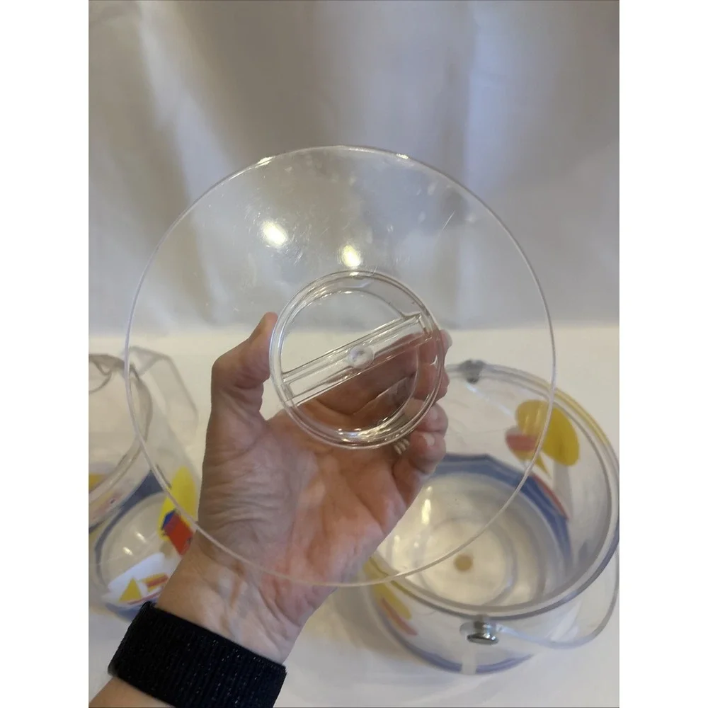 VTG 1990's Wellington‎ SailBoat & Lighthouse Acrylic Pitcher/IceBucket Tongs