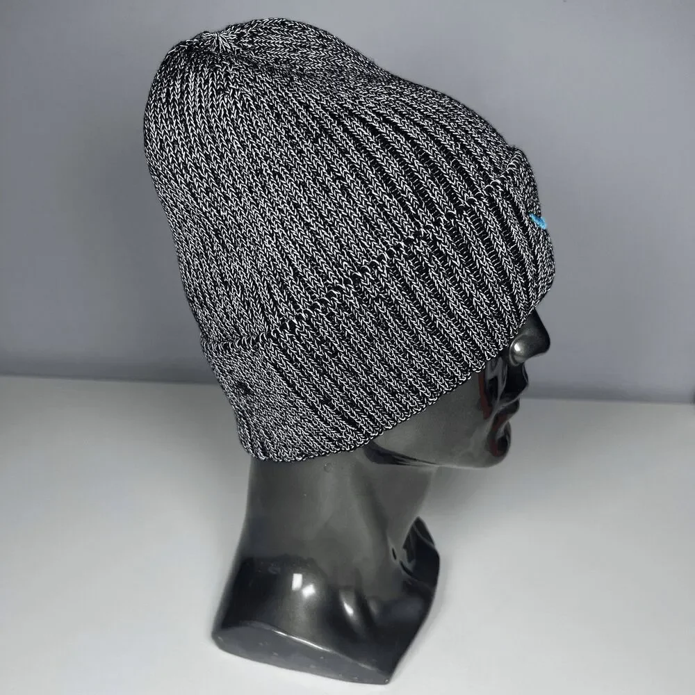 Amazon Beanie Hat One Size Black White Knit Warehouse Smile Logo