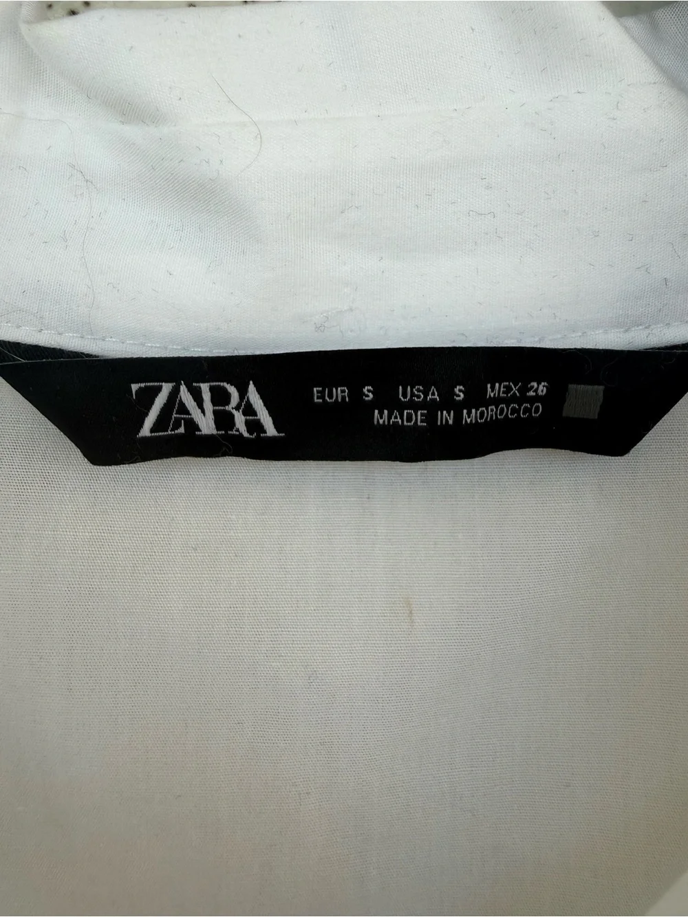 ZARA White Tiered Collared Button-Up Blouse