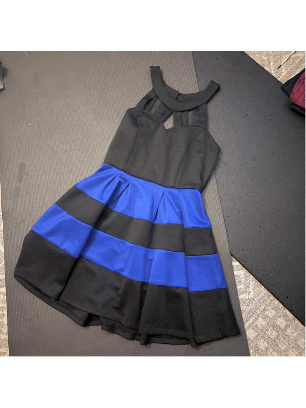 Y2K Vibe Crystal Doll Black & Blue Cutout Banded Mini Dress